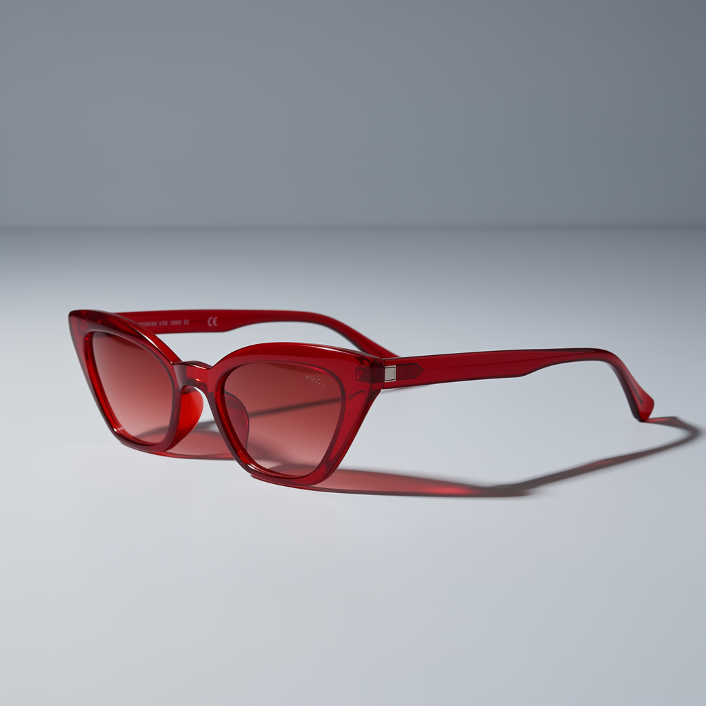 Crimson Cat-Eye sunglasses, angle view