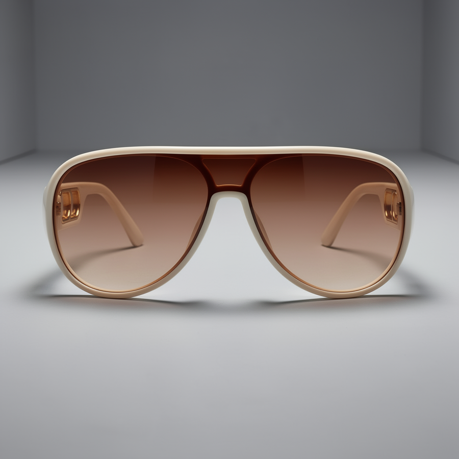Void Aviator sunglasses in Amber, front view